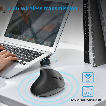 X10 2.4G Wireless Vertical Ergonomic Gaming Mouse(Grey)-garmade.com