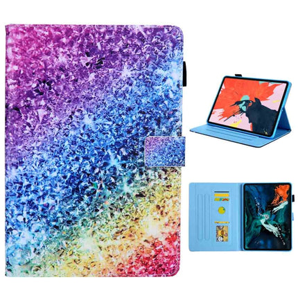 For iPad Pro 11 (2020) & (2018) Painted Pattern Tablet PC Protective Leather Case with Bracket & Card Slot & Photo Holder(Colorful Diamonds)-garmade.com