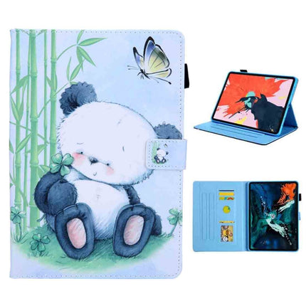For iPad Pro 11 (2020) & (2018) Painted Pattern Tablet PC Protective Leather Case with Bracket & Card Slot & Photo Holder(Panda)-garmade.com