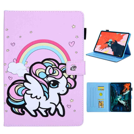 For iPad Pro 11 (2020) & (2018) Painted Pattern Tablet PC Protective Leather Case with Bracket & Card Slot & Photo Holder(Rainbow Unicorn)-garmade.com