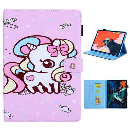 For iPad Pro 11 (2020) & (2018) Painted Pattern Tablet PC Protective Leather Case with Bracket & Card Slot & Photo Holder(Candy Unicorn)-garmade.com