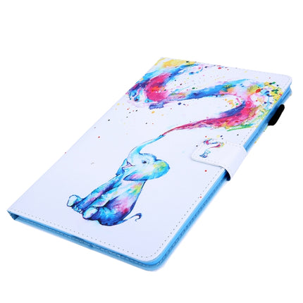 For iPad Pro 11 (2020) & (2018) Painted Pattern Tablet PC Protective Leather Case with Bracket & Card Slot & Photo Holder(Colorful Elephant)-garmade.com