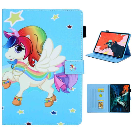 For iPad Pro 11 (2020) & (2018) Painted Pattern Tablet PC Protective Leather Case with Bracket & Card Slot & Photo Holder(Star Unicorn)-garmade.com