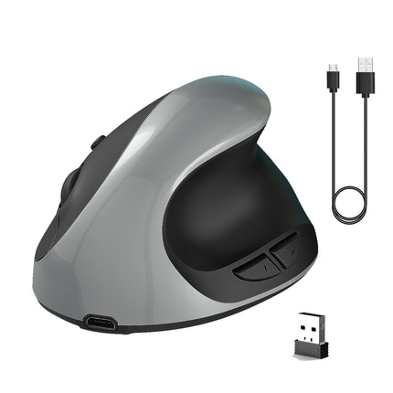 X10 2.4G Wireless Rechargeable Vertical Ergonomic Gaming Mouse(Grey)-garmade.com