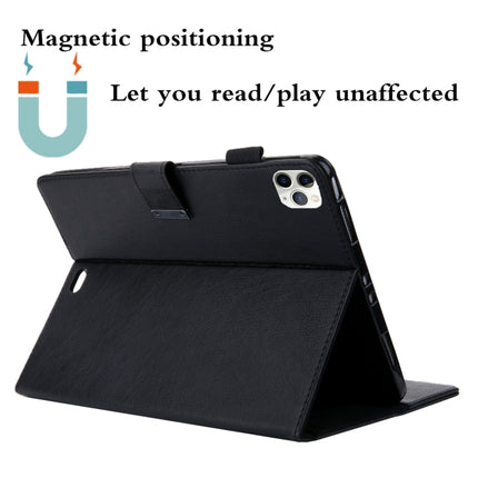 For iPad Pro 11 (2020) & (2018) Small Metal Button Magnetic Attraction Tablet PC Protective Leather Case with Deformable Bracket & Handle & Card Slots & Pen Slot & Sleep / Wake-up Function(Black)-garmade.com