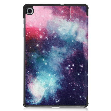 For Samsung Galaxy Tab S6 Lite P610 10.4 inch Colored Drawing Horizontal Flip Leather Case, with Three-folding Holder(Galactic Nebula)-garmade.com