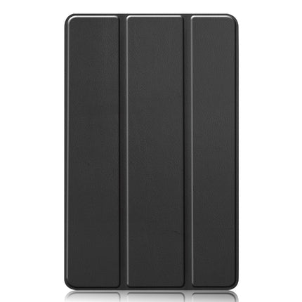 For Galaxy Tab A 8.4 (2020) Custer Pattern Pure Color Horizontal Flip Leather Case with Three-folding Holder(Black)-garmade.com