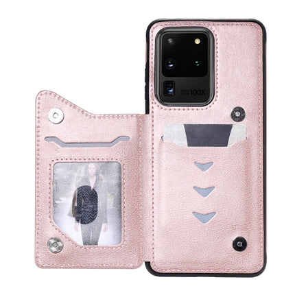 For Galaxy S20 Ultra Cat Tree Embossing Pattern Shockproof Protective Case with Card Slots & Photo Frame(Rose Gold)-garmade.com