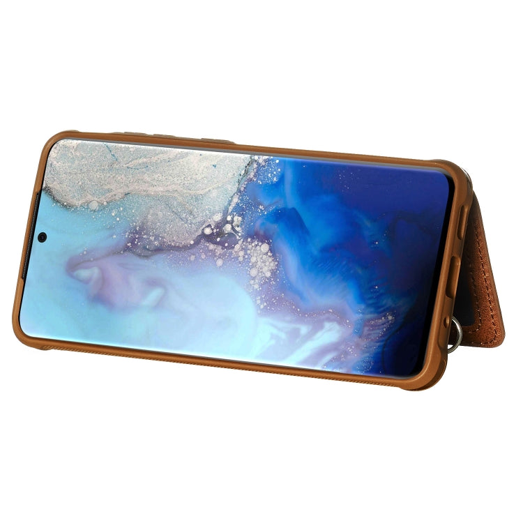 For Galaxy S20 Sun Flower Pattern Embossed Horizontal Drop-proof Mobile Phone Case with Card Slots & Wallet & Photo Holder & Stand Function(Coffee)-garmade.com