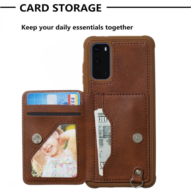 For Galaxy S20 Sun Flower Pattern Embossed Horizontal Drop-proof Mobile Phone Case with Card Slots & Wallet & Photo Holder & Stand Function(Coffee)-garmade.com
