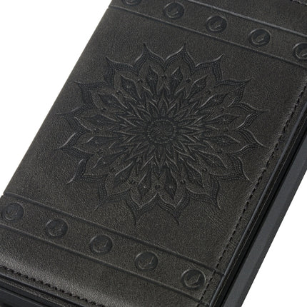 For Galaxy S20+ Sun Flower Pattern Embossed Horizontal Drop-proof Mobile Phone Case with Card Slots & Wallet & Photo Holder & Stand Function(Black)-garmade.com