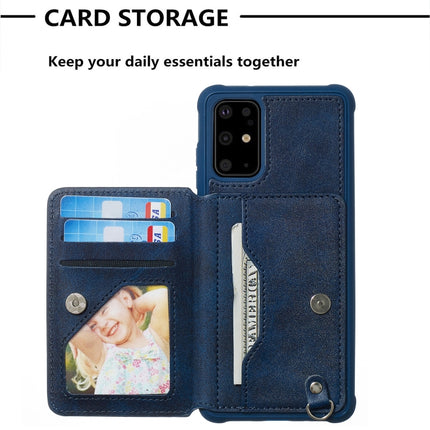 For Galaxy S20+ Sun Flower Pattern Embossed Horizontal Drop-proof Mobile Phone Case with Card Slots & Wallet & Photo Holder & Stand Function(Blue)-garmade.com