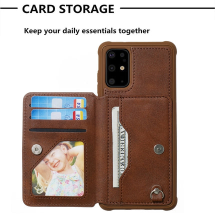 For Galaxy S20+ Sun Flower Pattern Embossed Horizontal Drop-proof Mobile Phone Case with Card Slots & Wallet & Photo Holder & Stand Function(Coffee)-garmade.com