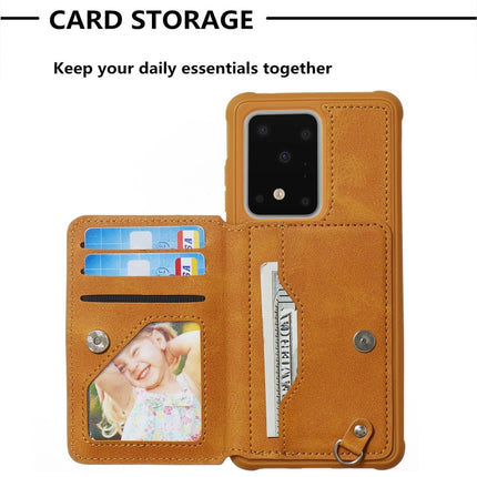 For Galaxy S20 Ultra Sun Flower Pattern Embossed Horizontal Drop-proof Mobile Phone Case with Card Slots & Wallet & Photo Holder & Stand Function(Brown)-garmade.com