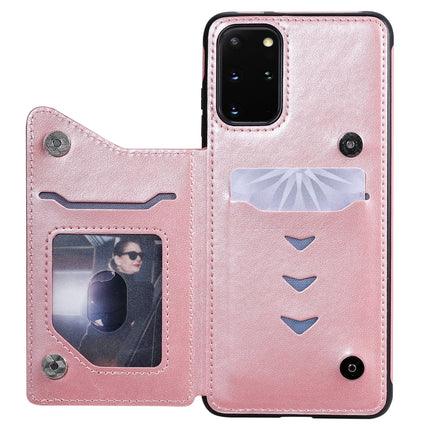 For Galaxy S20 Plus Six Cats Embossing Pattern Shockproof Protective Case with Card Slots & Photo Frame(Pink)-garmade.com
