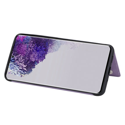 For Galaxy S20 Ultra Six Cats Embossing Pattern Shockproof Protective Case with Card Slots & Photo Frame(Purple)-garmade.com