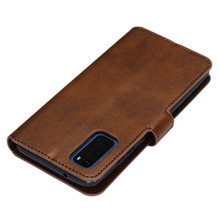 For Galaxy S20 Classic Calf Texture Magnetic Attraction Horizontal Flip Leather Case with Stand & Card Slots & Wallet Function(Brown)-garmade.com