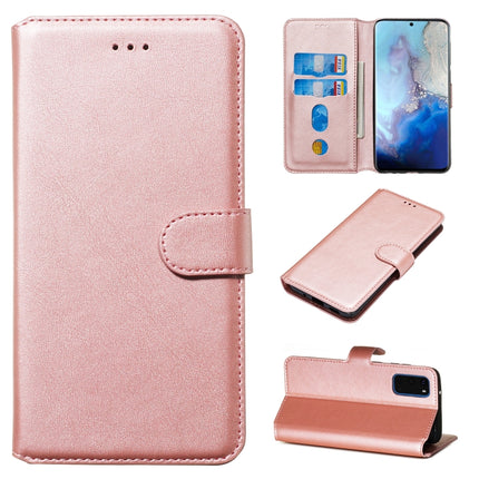 For Galaxy S20 Classic Calf Texture Magnetic Attraction Horizontal Flip Leather Case with Stand & Card Slots & Wallet Function(Rose Gold)-garmade.com