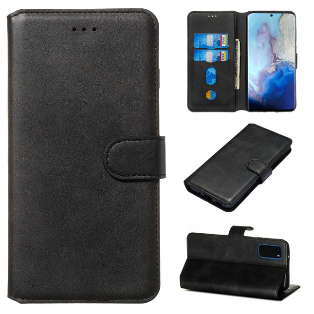 For Galaxy S20 Classic Calf Texture Magnetic Attraction Horizontal Flip Leather Case with Stand & Card Slots & Wallet Function(Black)-garmade.com