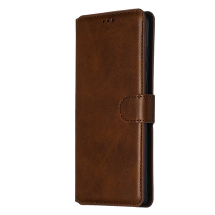 For Galaxy S20+ Classic Calf Texture Magnetic Attraction Horizontal Flip Leather Case with Stand & Card Slots & Wallet Function(Brown)-garmade.com