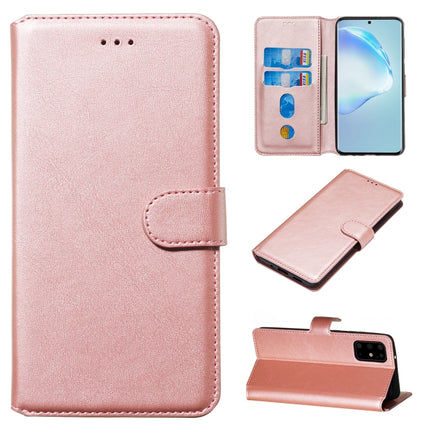 For Galaxy S20+ Classic Calf Texture Magnetic Attraction Horizontal Flip Leather Case with Stand & Card Slots & Wallet Function(Rose Gold)-garmade.com