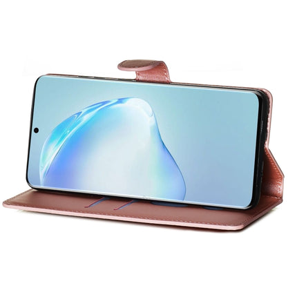 For Galaxy S20+ Classic Calf Texture Magnetic Attraction Horizontal Flip Leather Case with Stand & Card Slots & Wallet Function(Rose Gold)-garmade.com