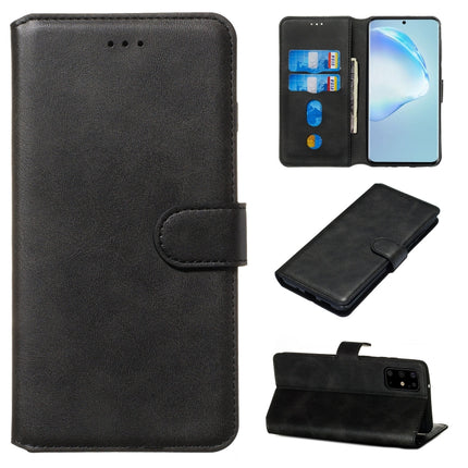 For Galaxy S20+ Classic Calf Texture Magnetic Attraction Horizontal Flip Leather Case with Stand & Card Slots & Wallet Function(Black)-garmade.com