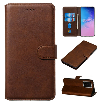 For Galaxy S20 Ultra Classic Calf Texture Magnetic Attraction Horizontal Flip Leather Case with Stand & Card Slots & Wallet Function(Brown)-garmade.com