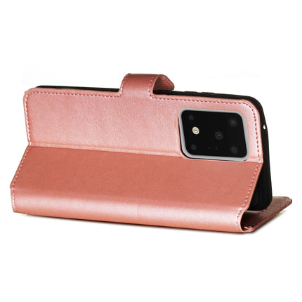For Galaxy S20 Ultra Classic Calf Texture Magnetic Attraction Horizontal Flip Leather Case with Stand & Card Slots & Wallet Function(Rose Gold)-garmade.com