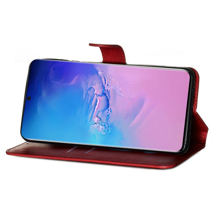 For Galaxy S20 Ultra Classic Calf Texture Magnetic Attraction Horizontal Flip Leather Case with Stand & Card Slots & Wallet Function(Red)-garmade.com