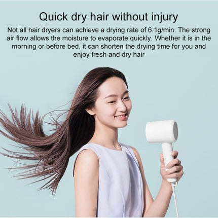 Original Xiaomi Mijia H300 Negative Ion Quick Drying Electric Hair Dryer, US Plug(White)-garmade.com