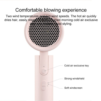 Original Xiaomi Mijia H100 Negative Ion Portable Electric Hair Dryer, US Plug(Pink)-garmade.com