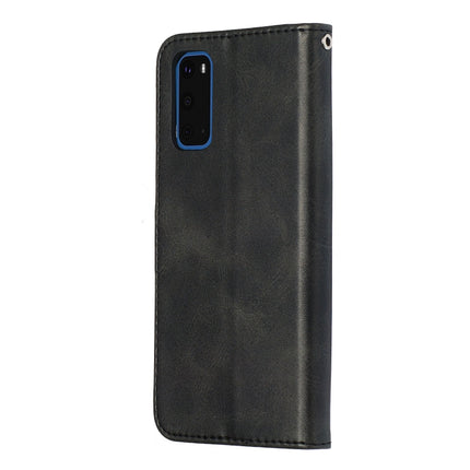 For Galaxy S20 Fashion Calf Texture Zipper Horizontal Flip Leather Case with Stand & Card Slots & Wallet Function(Black)-garmade.com