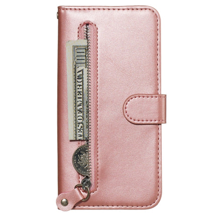 For Galaxy S20 Fashion Calf Texture Zipper Horizontal Flip Leather Case with Stand & Card Slots & Wallet Function(Rose Gold)-garmade.com