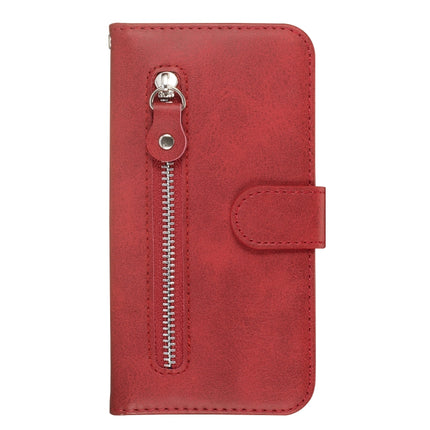 For Galaxy S20 Fashion Calf Texture Zipper Horizontal Flip Leather Case with Stand & Card Slots & Wallet Function(Red)-garmade.com