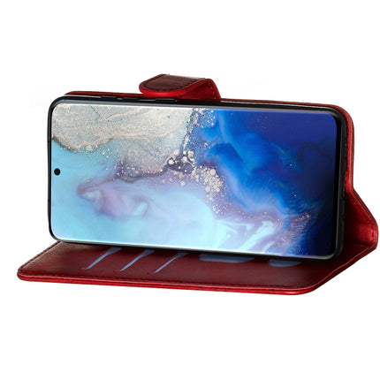 For Galaxy S20 Fashion Calf Texture Zipper Horizontal Flip Leather Case with Stand & Card Slots & Wallet Function(Red)-garmade.com