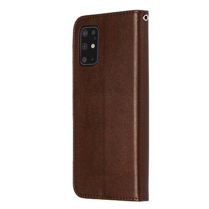 For Galaxy S20+ Fashion Calf Texture Zipper Horizontal Flip Leather Case with Stand & Card Slots & Wallet Function(Brown)-garmade.com