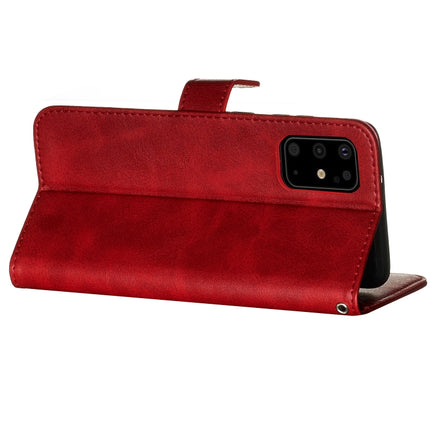 For Galaxy S20+ Fashion Calf Texture Zipper Horizontal Flip Leather Case with Stand & Card Slots & Wallet Function(Red)-garmade.com