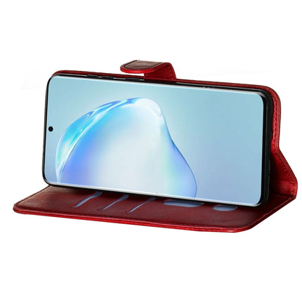 For Galaxy S20+ Fashion Calf Texture Zipper Horizontal Flip Leather Case with Stand & Card Slots & Wallet Function(Red)-garmade.com