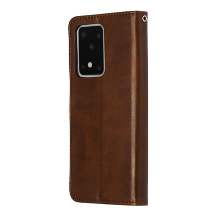 For Galaxy S20 Ultra Fashion Calf Texture Zipper Horizontal Flip Leather Case with Stand & Card Slots & Wallet Function(Brown)-garmade.com