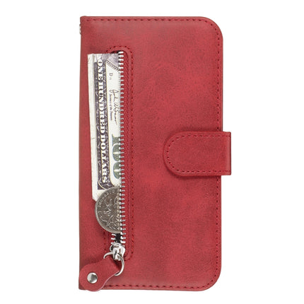 For Galaxy S20 Ultra Fashion Calf Texture Zipper Horizontal Flip Leather Case with Stand & Card Slots & Wallet Function(Red)-garmade.com