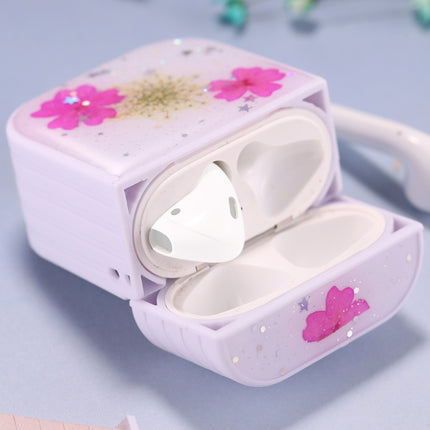 For AirPods 1 / 2 Beautiful Ladies Flowers Pattern Wireless Earphone Protective Case(Rose Red)-garmade.com
