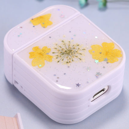 For AirPods 1 / 2 Beautiful Ladies Flowers Pattern Wireless Earphone Protective Case(Yellow)-garmade.com