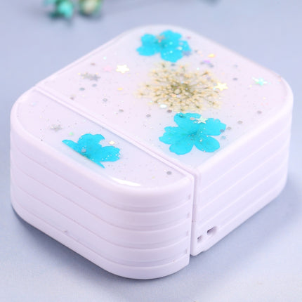For AirPods 1 / 2 Beautiful Ladies Flowers Pattern Wireless Earphone Protective Case(Blue)-garmade.com