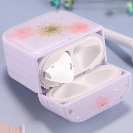 For AirPods 1 / 2 Beautiful Ladies Flowers Pattern Wireless Earphone Protective Case(Pink)-garmade.com
