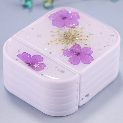 For AirPods 1 / 2 Beautiful Ladies Flowers Pattern Wireless Earphone Protective Case(Purple)-garmade.com