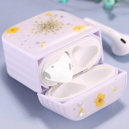 For AirPods 1 / 2 Gypsophila Flowers Pattern Wireless Earphone Protective Case(Yellow)-garmade.com