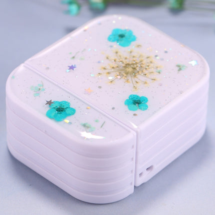 For AirPods 1 / 2 Gypsophila Flowers Pattern Wireless Earphone Protective Case(Blue)-garmade.com