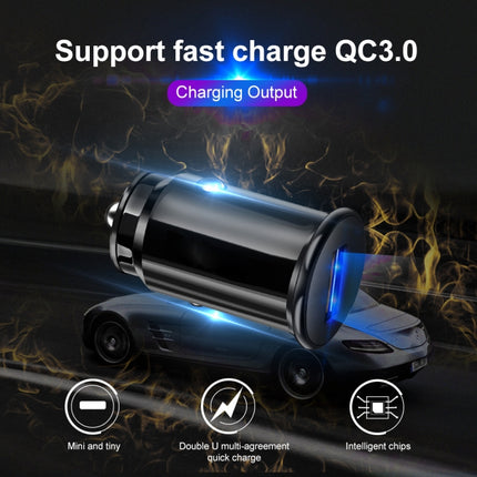 SY-681 Cigarette Lighter Conversion Plug Multi-function USB Car Fast Charger(Black)-garmade.com