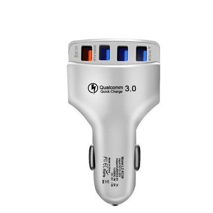 KC08 4 in 1 Cigarette Lighter Conversion Plug Multi-function USB Car Fast Charger(White)-garmade.com
